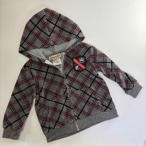 Carter’s Watch the Wear 2T Toddler Full Zip Hoodie Plaid Argyle Y2K Style